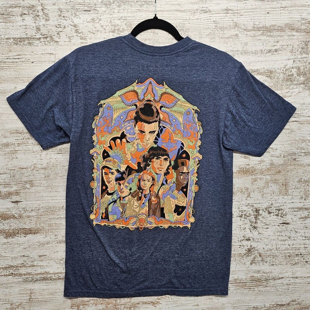 Stranger Things Demogorgon T Shirt Small Graphic Netflix Blue Unisex Tee